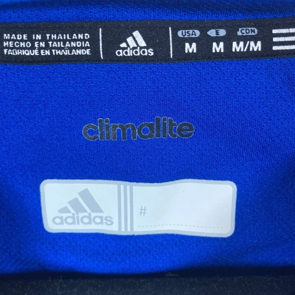 Adidas Kansas University Jayhawks Climalite T-Shirt Med Blue Crimson‎ Athleisure